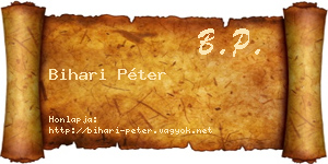 Bihari Péter névjegykártya