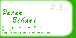 peter bihari business card